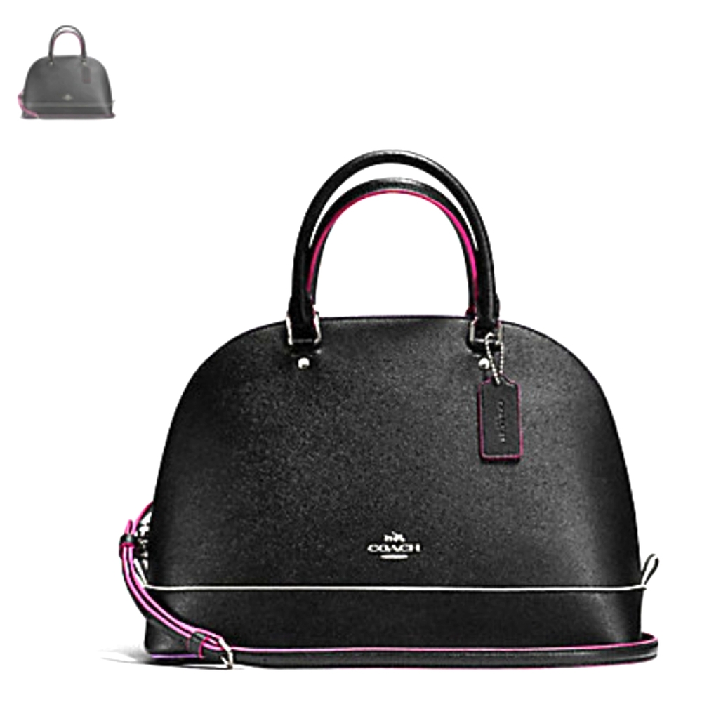 Coach Sierra Satchel - Black With Pink Multi Edgeprint (COACH F13000)